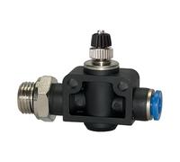 Valve anti-boulochage « Serie bleue » droite G 1/4 A pour tuyau A-Ø 8 mm max. 15 bar KS/MS vern., drosselung G-S