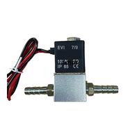 Valve de compresseur pneumatique en aluminium, 1/4 pouces, normalement fermée, tension 12V 24V 110V 220V, for Air, eau, huile, tuyau 8mm(DC 12V 8mm)