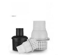 Valve de pied en PVC pour systèmes d'irrigation avec filtration intégrée | Vanne à pied en PVC noir avec collier de serrage 40 mm Filtre contre la saleté Montage facile Durable (blanc 63 mm)