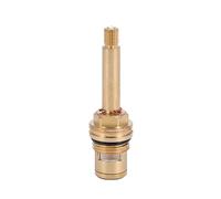 valve de robinet à cartouche à disque en céramique et tige en laiton quart tour G1/2" x 82mm x 10mm longueur de cannelure 20 dents pour robinets de salle de bain et cuisin (DD-82MM-Red)