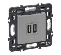 Valve Legrand avec 2 USB Type A Dispositif en aluminium entièrement assemblé - 741331