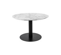 Valverde - table basse ronde - effet marbre - noir - 70 cm - Blanc / Noir