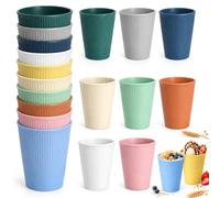 Valyrane Set de 20 Gobelets en Plastique, 340ml Gobelets Réutilisables, 10 Couleurs Verre Enfant pour Fêtes Familiales, Verre Plastique Réutilisable pour Camping Pique-niques Cuisine