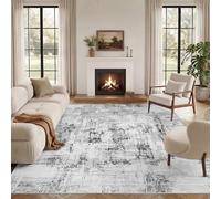 Vamcheer Tapis de Salon 120 × 170 cm, Poils Courts, Doux | Résistant, Tapis Moderne Design Abstrait Effet Laine d'Agneau, pour Salon, Chambre, Salle à Manger, Bureau, Léger, Gris