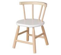 Van Dijk Toys Chaise d'enfant en bois avec dos courbé - bois naturel & blanc (qualité de garde d'enfants)