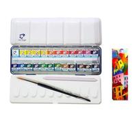 Van Gogh - Aquarelle Van Gogh 24 Demi-Godets set metal + 1 pinceaux et Estompen