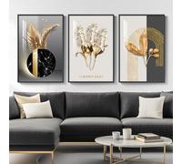 Van Gogh Art Lot de 3 grandes œuvres d'art abstraites contemporaines de luxe pour salon, bureau, couloir, 61 x 91,4 cm