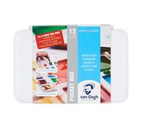 Van Gogh Estuche de acuarelas básicas con 12 acuarelas en medias pastillas + 3 colores gratis (20808632)