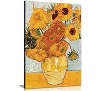 Van Gogh Impression sur toile Motif tournesols 24 x 16 cm