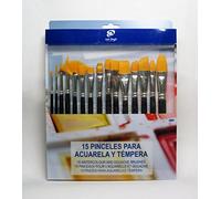Van Gogh Lot de 15 pinceaux pour Aquarelle et Tempera, Bleu, Argent, Orange, Taille Unique