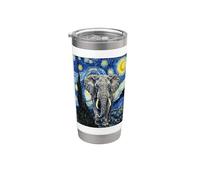 Van Gogh Peinture artistique éléphant Nuit étoilée Gobelet isotherme en acier inoxydable double paroi