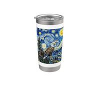 Van Gogh Peinture d'art Pygargue à tête blanche Nuit étoilée Gobelet isotherme en acier inoxydable double paroi