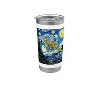 Van Gogh Peinture dragon de mer à feuilles étoilées Gobelet isotherme en acier inoxydable double paroi