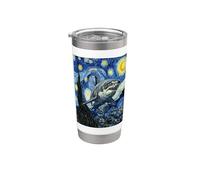 Van Gogh Peinture Motif requin Nuit étoilée Gobelet isotherme en acier inoxydable double paroi