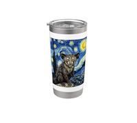 Van Gogh Peinture Nuit étoilée Aye-aye Gobelet isotherme en acier inoxydable double paroi