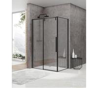 Van Rijn Products ST06 porte coulissante Softclose 8mm verre clair 178.5x200cm pour combinaison avec mur incluant poignée Noir ST06350180ZW