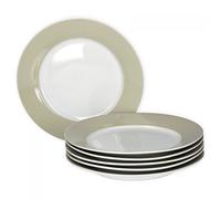 Van Well Lot de 6 Assiettes de petit déjeuner Série Vario Porcelaine - Couleur au choix beige