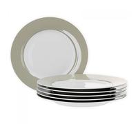 Van Well Lot de 6 assiettes plates série Vario Porcelaine - Couleur au choix beige