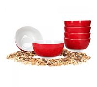 Van Well Lot de 6 bols à céréales, Salade Série Vario Porcelaine - Couleur au choix rot