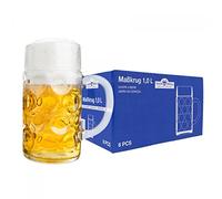 VAN WELL Lot de 6 chopes à bière Wellco de 1 L en Verre Calibrées