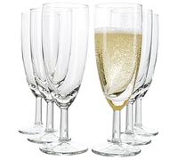 Van Well Lot de 6 flûtes à champagne Royalty 18 lûtes à champagne en verre transparent Ø 5 cm, hauteur 16 cm, flûtes à champagne, verres à prosecco et de fête, élégants pour la restauration et
