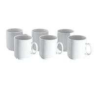 Van well lot de 6 verres à café en porcelaine professionnelle de 280 ml blanc empilable