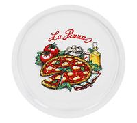 Van Well Napoli Assiette à pizza italienne grande taille Ø 30,5 cm - Assiette XL en porcelaine pour pizza et pâtes - Passe au micro-ondes - Passe au lave-vaisselle - Bonne empilabilité - Vaisselle