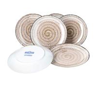 Van Well Riva Lot de 6 Assiettes à Dessert Assiettes Robustes en Porcelaine Motif Style campagnard Passe au Micro-Ondes et au Lave-Vaisselle Assiettes à gâteaux Assiettes à déjeuner colorées