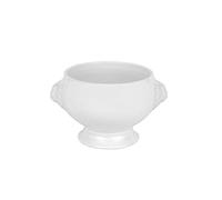 Van Well Terrine en porcelaine à tête de lion - 0,4 l - Blanc - Terrine classique pour soupe ou plats à un pot - Passe au four, au micro-ondes et au lave-vaisselle - Qualité allemande