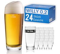 Van Well Willy Lot de 24 verres à bière calibrés 0,2 L