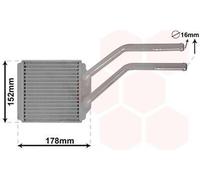 VAN WEZEL 18006614 Échangeur thermique Chauffage intérieur Radiateur pour FORD Transit Mk6 Fourgon (V347, V348, FA) Transit Mk6 Bus (V347, V348, FD, FB, FS, FZ, FC)