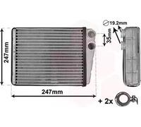 VAN WEZEL 30006673 Échangeur thermique Chauffage intérieur Radiateur adapté pour MERCEDES-BENZ Classe M (W164) Classe R (W251, V251) GL (X164)