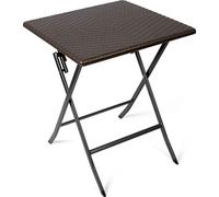 Vanage I Table de jardin I Table pliante, table d'appoint, table de camping, aspect rotin, marron, VG-4871