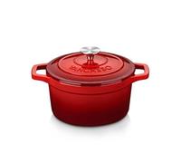 vancasso Cocotte Ronde en Fonte Émaillée 2L, 20cm, x9.5cm, 3.4kg, Marmite avec Couvercle Pour Tous Feux dont Induction Rouge