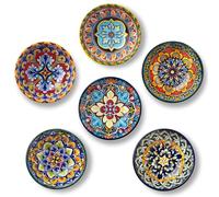 vancasso Lot de 6 Bols à Sauce en Céramique - Petits Bols pour Tapas, Apéritif, Sushi ou Dip - Service de Mini Soucoupes Style Bohème