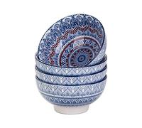 vancasso Mandala Lot de 4 bols à céréales en porcelaine, bols à céréales, bols à dessert, coupes à glace, style bohème, 650 ml