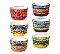 vancasso Ramequins Lot, 6 X 120 ML Ramequins et Moules à Soufflés en Porcelaine, Ramequin Creme Brulee pour Muffin et Gâteau, Ramequin Four à Crème, Sauce, Fruit, Ø8 CM - Style Bohème