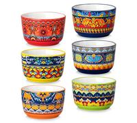 vancasso Ramequins Lot, 6 X 180 ML Ramequins et Moules à Soufflés en Porcelaine, Ramequin Creme Brulee pour Muffin et Gâteau, Ramequin Four à Crème, Sauce, Fruit, Ø8 CM - Style Bohème