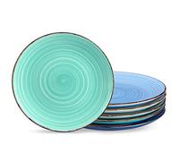 vancasso, Série Bonita, Assiette Plate à Dîner, 6 Pièces, Grande Assiette en Céramique, 27cm, Style Minimaliste Multicoloré-Bleu Dégradé