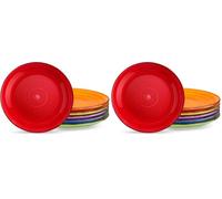vancasso, Série Bonita, Assiette Plate à Dîner, 6 Pièces, Grande Assiette en Céramique, 27cm, Style Minimaliste Multicoloré-Bleu et Orange (Lot de 2)