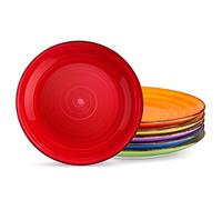 vancasso, Série Bonita, Assiette Plate à Dîner, 6 Pièces, Grande Assiette en Céramique, 27cm, Style Minimaliste Multicoloré-Bleu et Orange