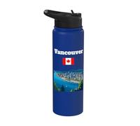 Vancouver Voyage souvenir Canada City lover drapeau canadien Stainless Steel Insulated Water Bottle