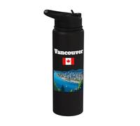 Vancouver Voyage souvenir Canada City lover drapeau canadien Stainless Steel Insulated Water Bottle