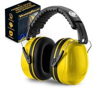 Vanderfields Casque antibruit pour adultes - Jaune | Vanderfields - Réduction du bruit de 35 dB (2 kHz), coussinets doux et arceau réglable