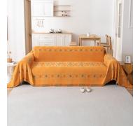 VanderHOME Bohème Housse De Canapé,Multifonction Jeté de Canapé Grande Taille, Réversible Couvre Canapé Jete de Canape Polyvalente 180 * 130cm-Orange