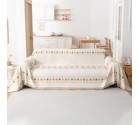 VanderHOME Bohème Housse De Canapé,Multifonction Jeté de Canapé Grande Taille, Réversible Couvre Canapé Jete de Canape Polyvalente 180 * 340cm-Beige