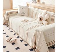 VanderHOME Couverture Canapé Réversible Motifs Abstraits Symétriques Artistiques - Jeté de Canapé Décoratif pour Salon, Résistante aux Enfants et Animaux Domestiques 180 * 150cm-Beige