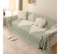 VanderHOME Grand Plaid et Couvre-lit en Chenille, Plaid Canape, Lavable Jeté de canapé, Jete de canape avec Franges Délicates,Protege Canape, Couvre Canapé d'angle 180 * 260cm-Vert