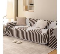 VanderHOME Grand Plaid et Couvre-lit en Chenille, Plaid Canape, Lavable Jeté de canapé, Jete de canape avec Franges Délicates,Protege Canape, Couvre Canapé d'angle 180 * 280cm-Curry