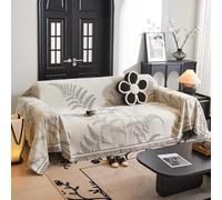 VanderHOME Grand Plaid et Couvre-lit en Chenille, Protege Canape, Lavable Jeté de canapé, Jete de canape avec Franges Délicates 180 * 260cm-Curry